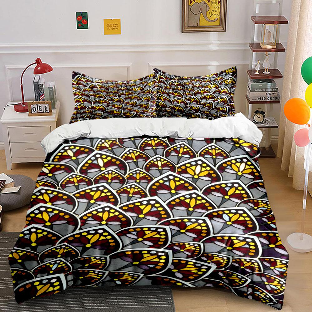 

Stained glass fan shapes. Bedding sets Duvet cover sets Duvet covers Pillowcases(1 * Duvet Cover 2 * Pillowcases without duvet insert) 135x200cm