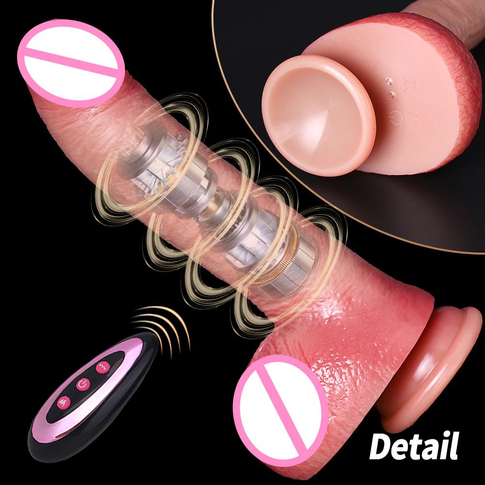 Teleskopischer Schwing-Dildo Vibrator Starker Saugfuß Intelligente Heizung G-Punkt Prostata-Massagegerät Analplug Sexspielzeug Für Frauen Schwul