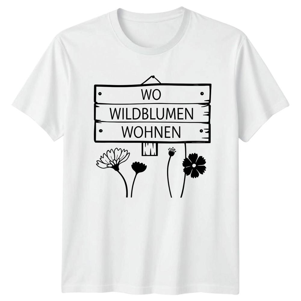 Wo WildbluUnisex Wohnen Unisexs TShirt GerUnisex Wildflowers Nature Birthday Gift S