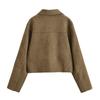 European and American Autumn New Women's Clothing Casual Simple Suede Effect Short Jacket
