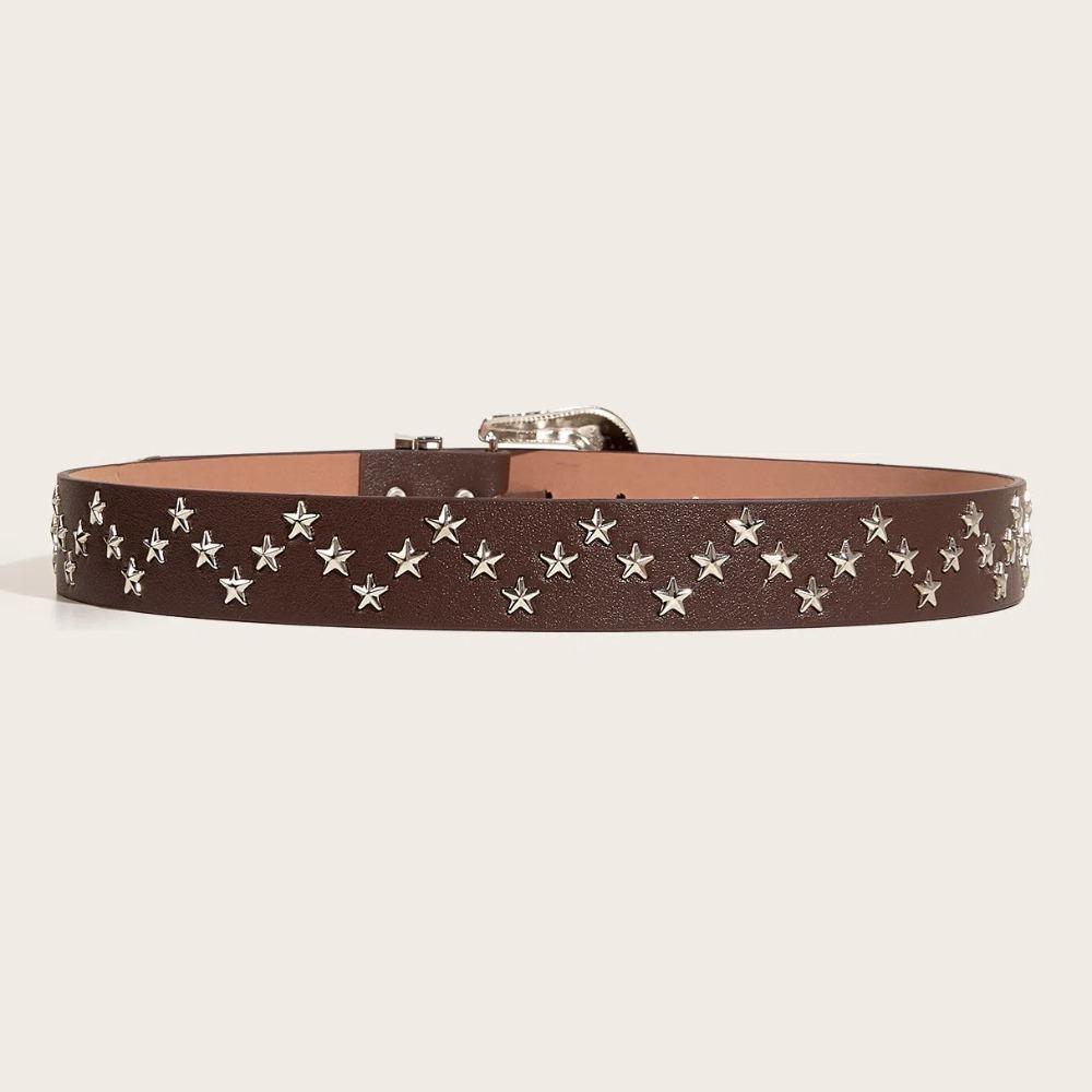 Punk Y2K Wide Belt Retro PU Leather Waistbands Vintage Star Rivet Waist Belt  Waist Seal