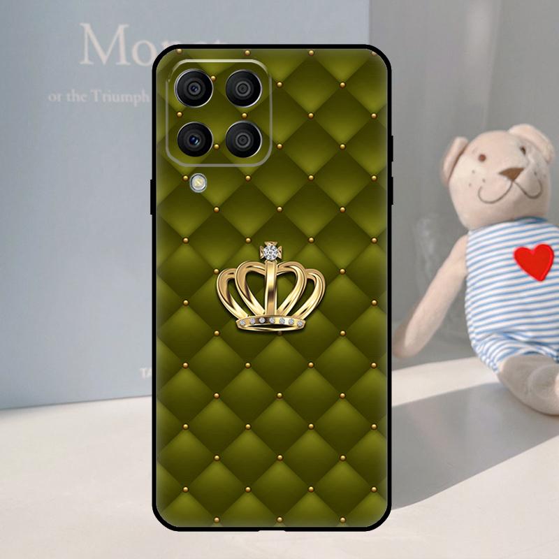 Quilted Texture Sofa Pattern Crown For Samsung Galaxy M21 M11 M31 M13 M33 M35 M53 M55 M15 M14 M34 M54 M12 M32 M52 M06 M16 Case