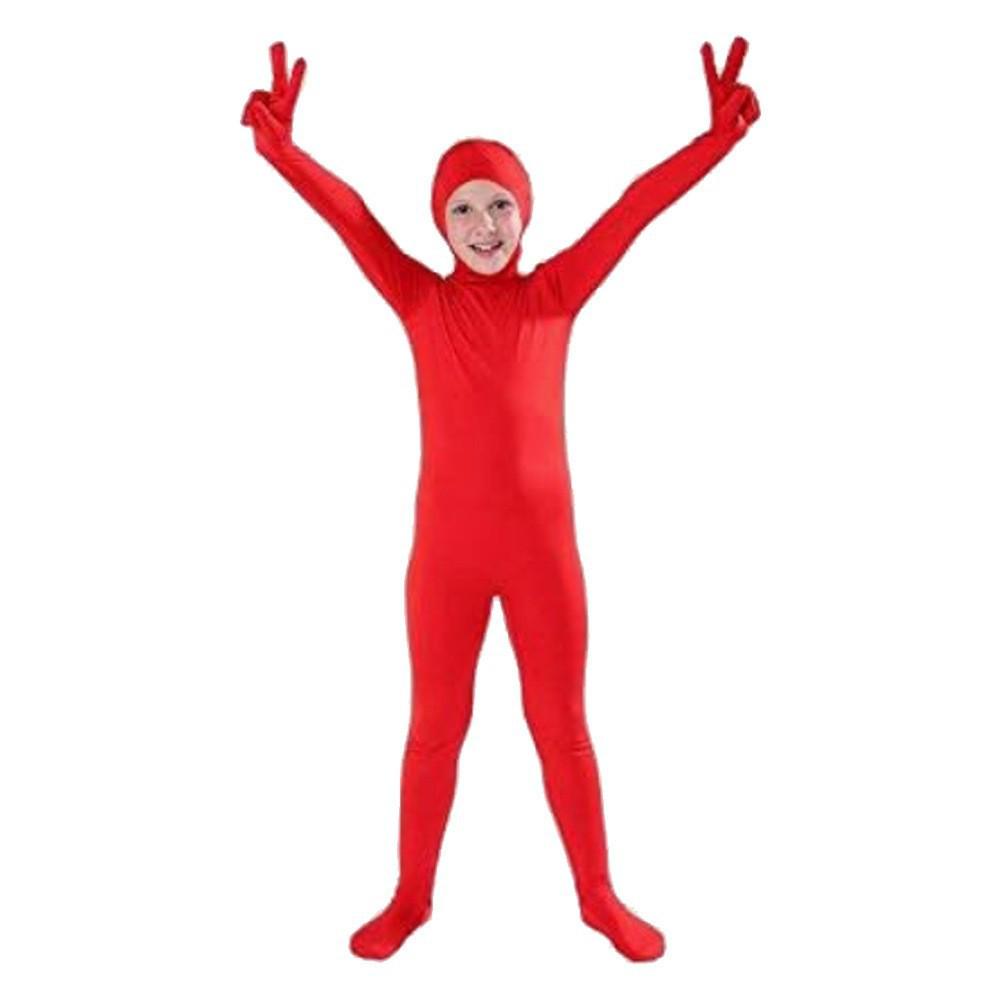 Spider-Man Fluoreszierender Zentai Halbkopf-Bodysuit Jumpsuit für Bühnenauftritt