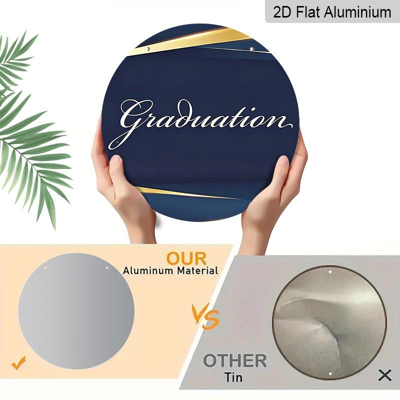 2D Platta Aluminiumexamens-tema Väggdekorationer Finns i Flera Storlekar, Med En Minimalistisk, Lyxig Mörkblå Design, Vilket Gör Dem Till En