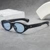  Vintage Cat Eye Sunglasses Women Fashion Leopard Blue Gradient Shades UV400 Men Trending Rivets Punk Sun Glasses