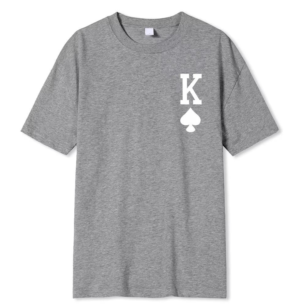 Poker 'K' Men's Short Sleeve T-shirt Casual Multicolor Top For Men Cotton Loose Oversized T shirt Personalized trend Tees