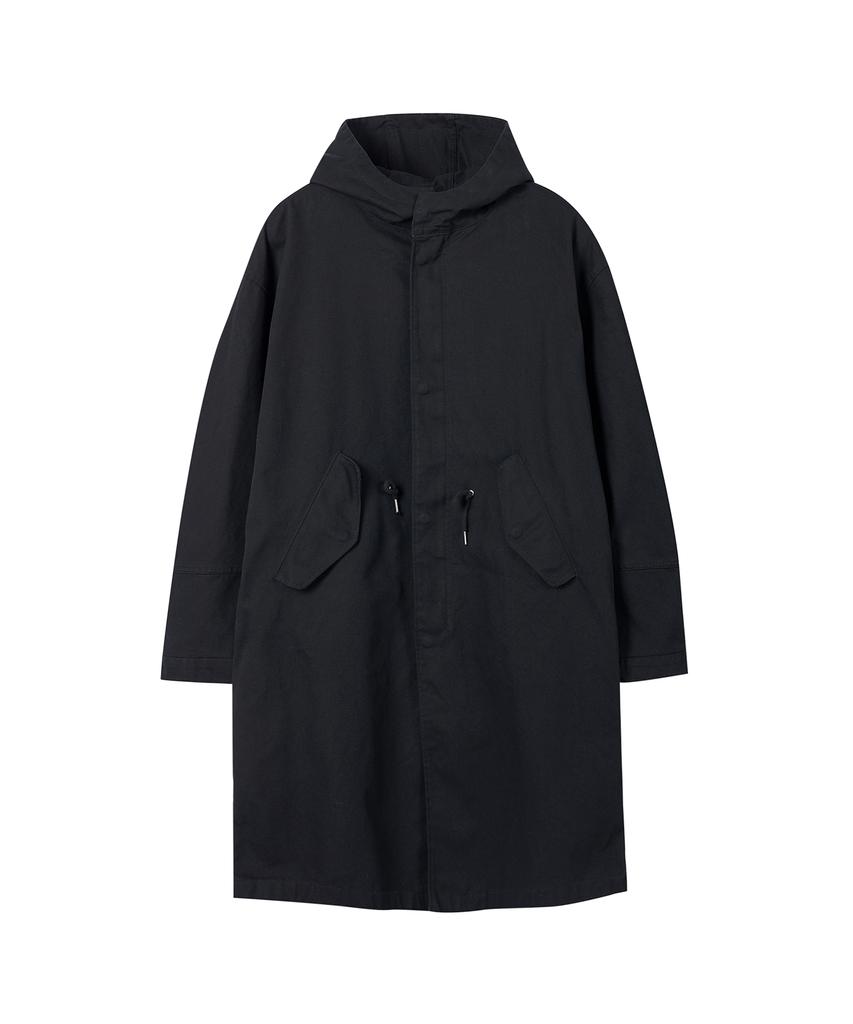 Akecii Dusty Washed Fishtail Parka_Black