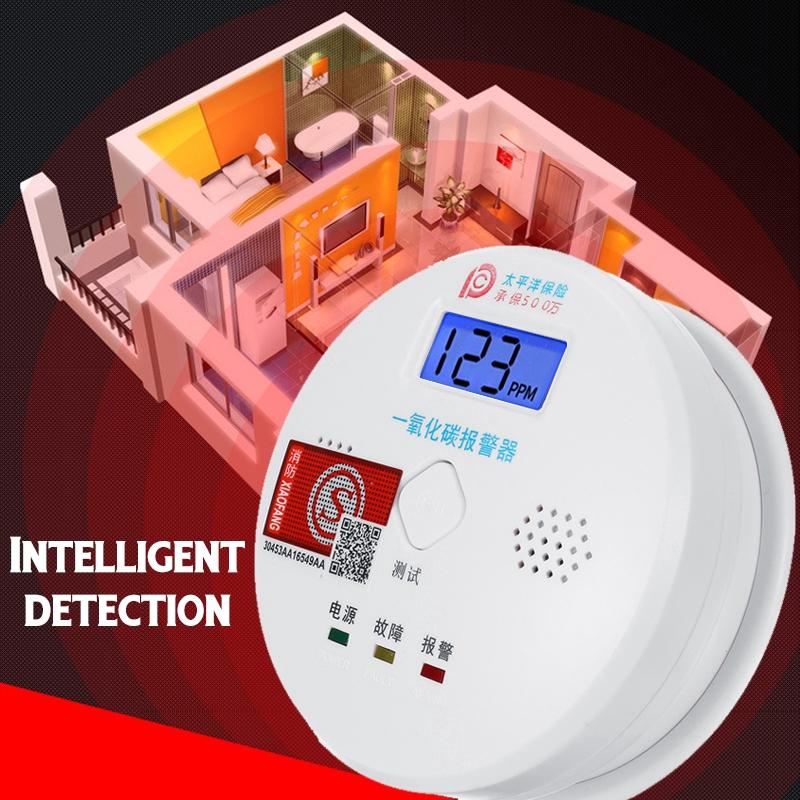 Intelligenter CO-Gassensor-Detektor Kohlenmonoxidvergiftungs-Alarmdetektor LCD 80dB Warnung 96*38mm