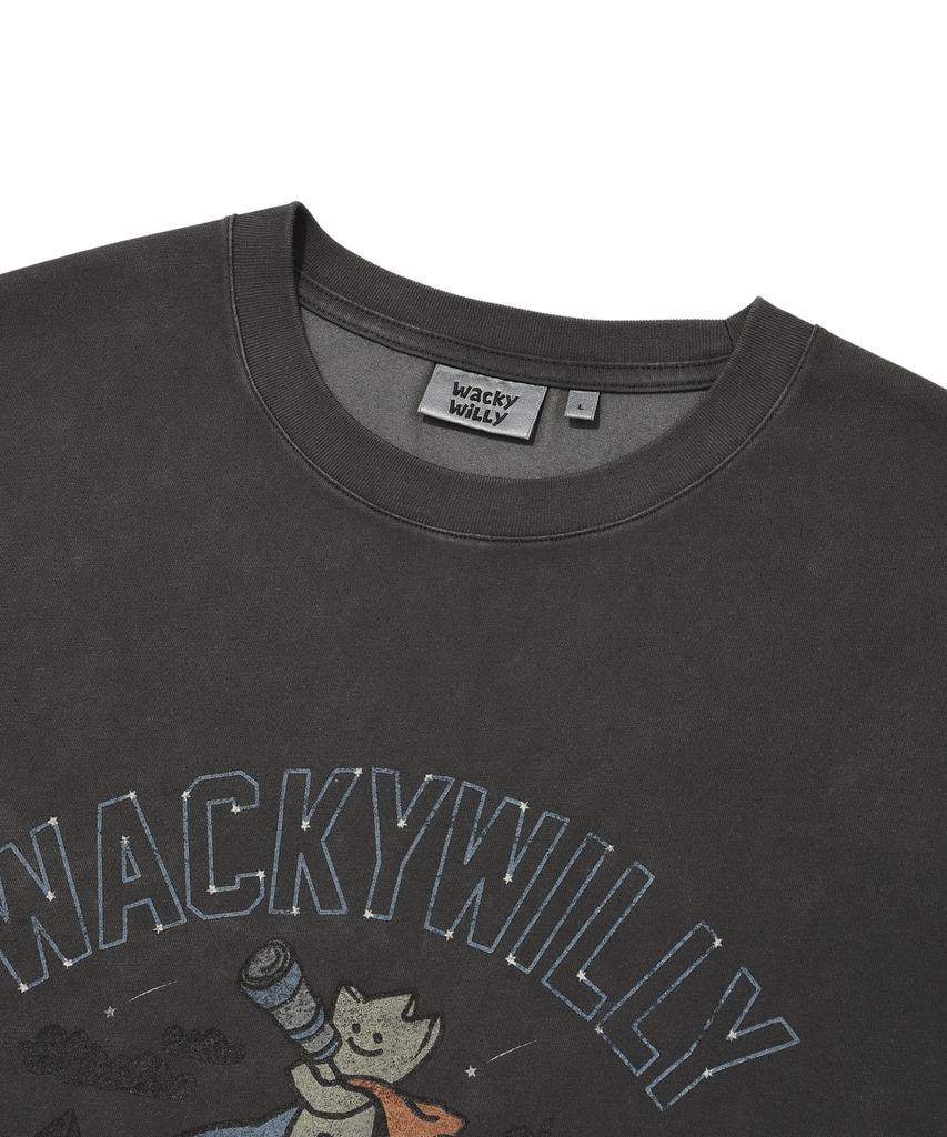WACKY WILLY Kiki And Dolphin Graphic Short Sleeve T-Shirt Charcoal