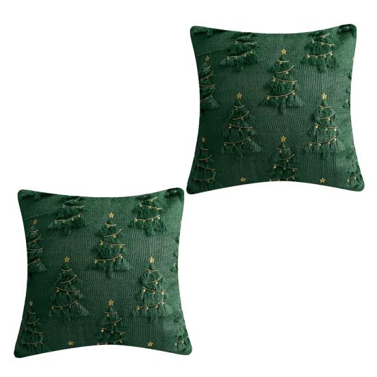 Yousheng 1/2Pcs Christmas Pillowcase 3D Tree Pattern Sofa Bedding Cushion Cover Living Room Bedroom Home Decor