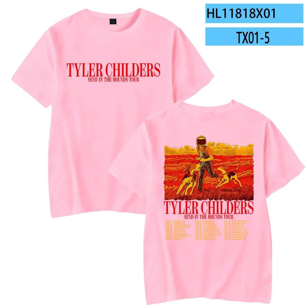 Tyler Childers Merch 2023 Send in the Hounds Tour Tričko Unisex Tričko s krátkým rukávem Tričko Dámské Tričko Unisex Módní Oblečení Unisex