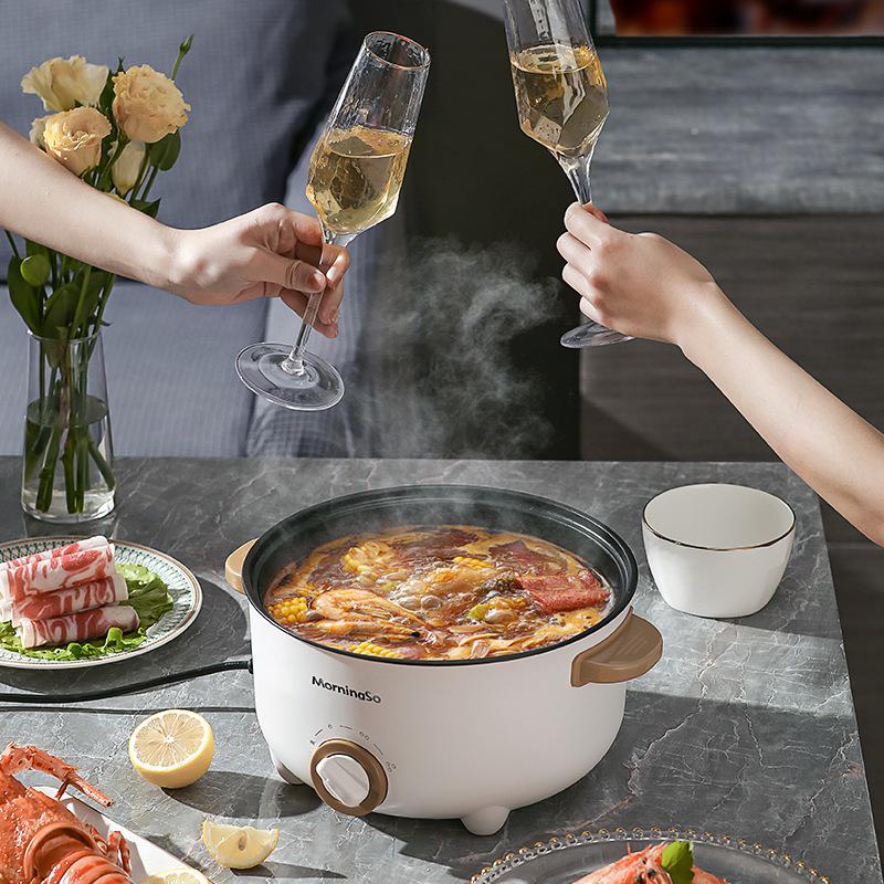 Multifunctional Non-Stick Electric Cooking Pot and Stir-Fry Wok for Dorms and Students