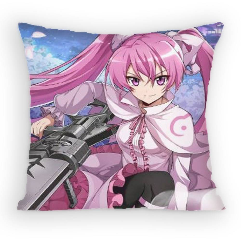 

Akame ga KILL Mine Pillow Case Antidustmite Pillowcase Invisible zipper silky short plush Sofa cushion cover 30x30 cm