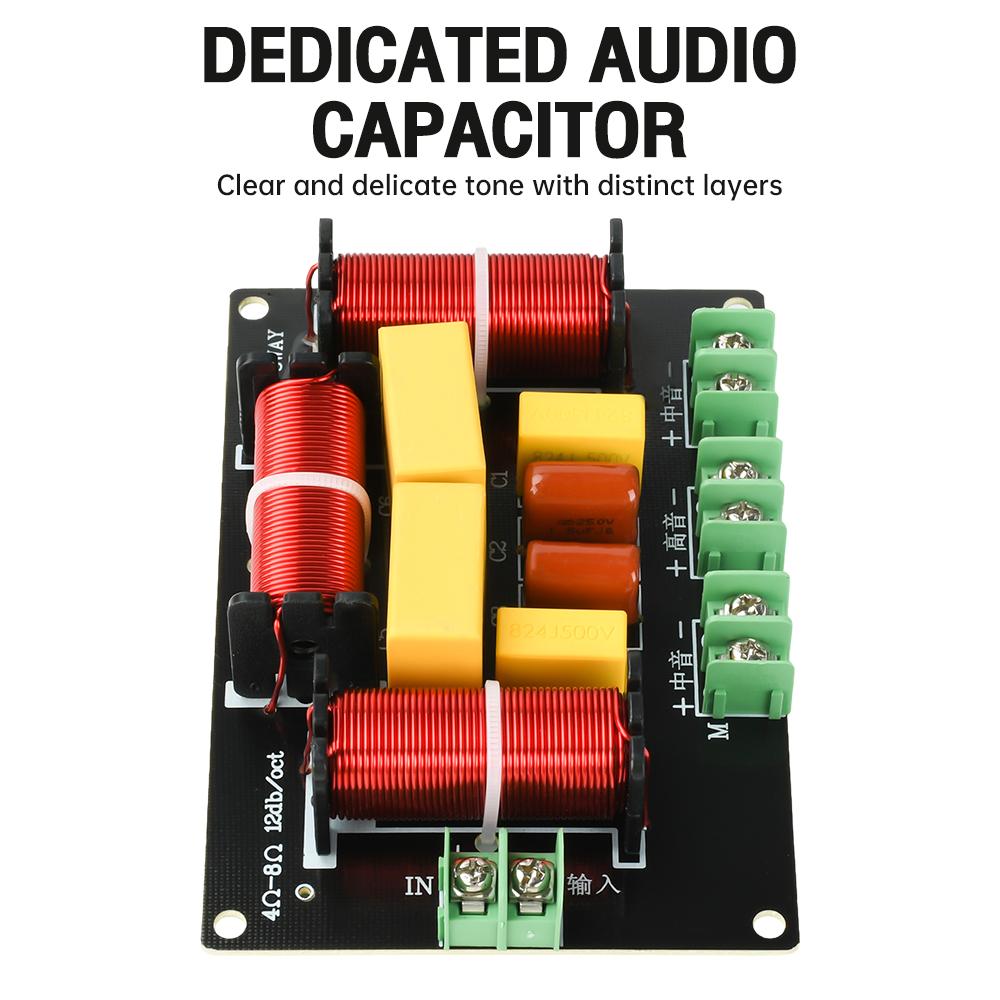 3 Way Audio Speaker Frequency Divider 200W HiFi Crossover 1 Treble 2 Midrange Speaker Frequency Divider Home Loudspeaker Filter