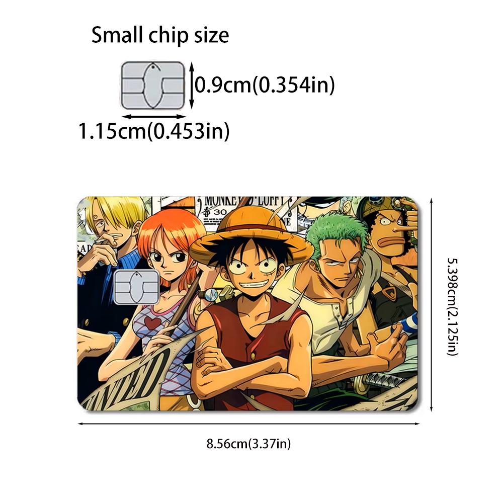 Anime One Piece Luffy Zoro Ace Robin Matte Pvc Sticker Film Tape Skin For Credit Card Debit Card Bank Crds Stickers Decal Toys
