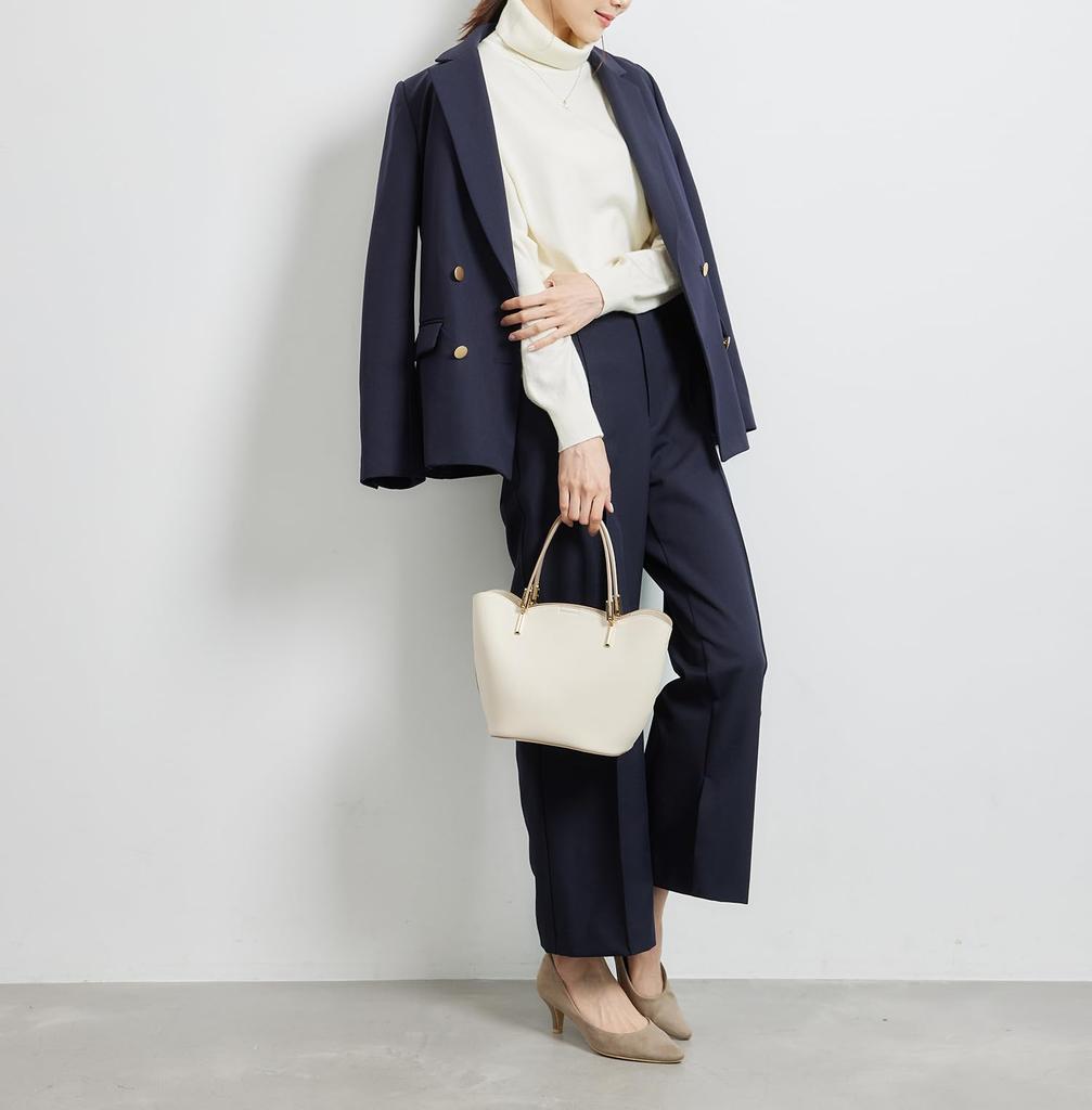 ROPE PICNIC GDM54160 Knit Natural and Women's Pullover, Turtleneck, Anti-Pilling Anti-Static, Off-White (16)