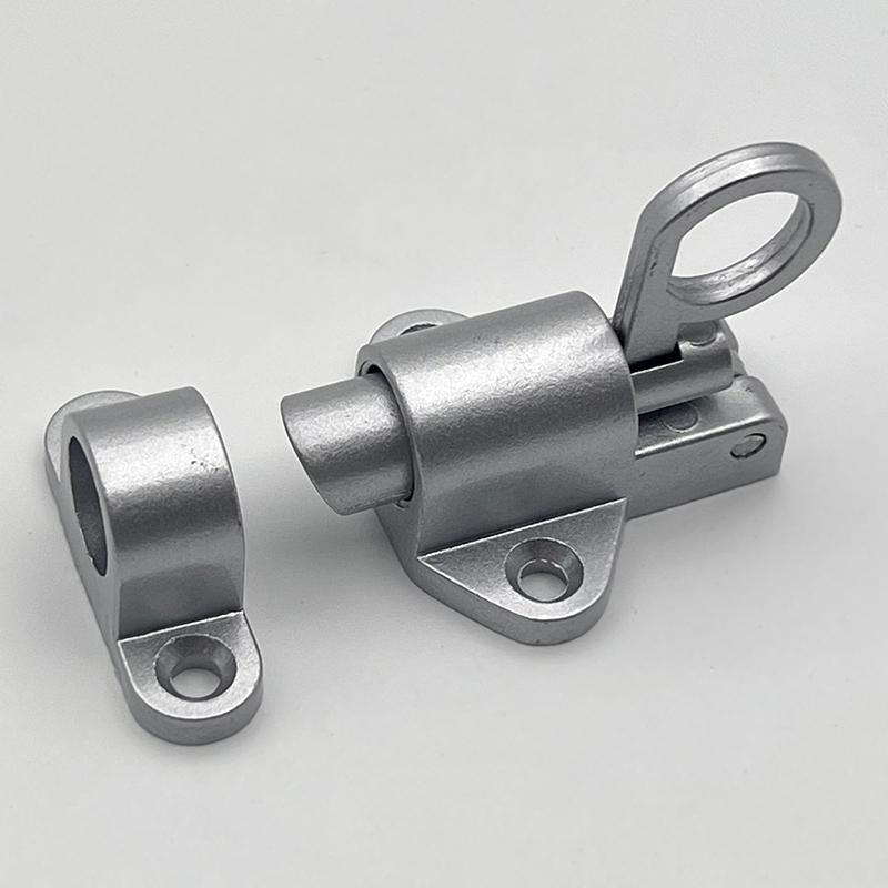 1Pcs Airplane Rebound Pin Door Bolt Latch Automatic Door Spring Bounce Lock Security Pull Ring Anti-Theft Self Closing Latch