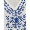 Plus Size Women's Beach Holiday Blouse Vintage Style Embroidered Long Dress