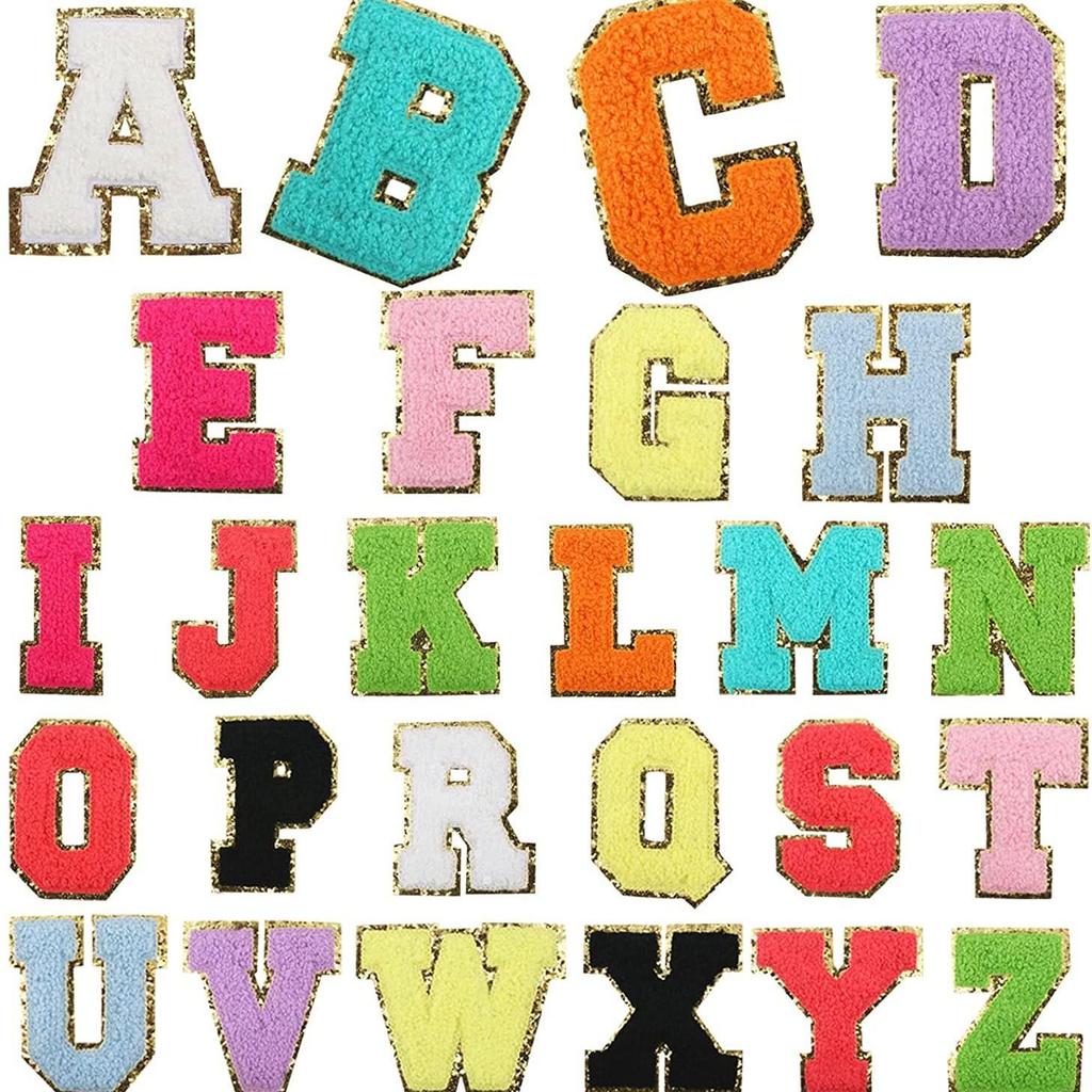 Roaring Amazon Multicolor Alphabet & Number Chenille Embroidered Patch with Smiley Face