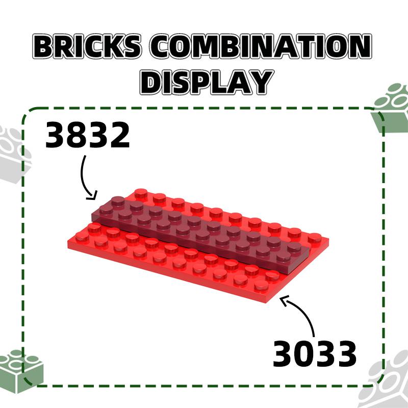 12Pcs/Lot 3033 6x10 Basic Plate Builidng Bricks Moc Parts Works With featuring Blocks DO IT YOURSELF Children's Assembly Playthings Gift Idea Box