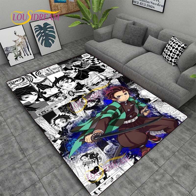 Demon Slayer Japan Cartoon Rug Kitchen Mat Bedroom Door Rug Living Room Carpet Children Game Soft Mat