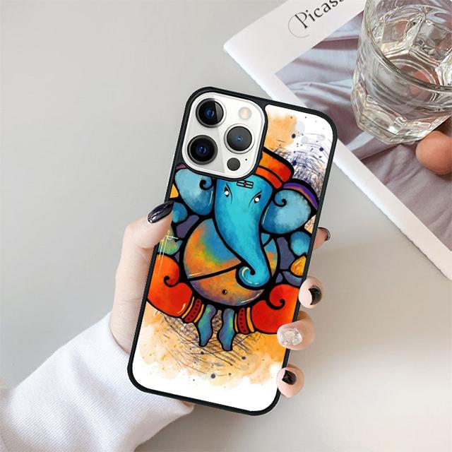 God of Wisdom Ganesh Elephant Phone Case Cover For iPhone 17 Air 15 16 14 13 12 Pro Max 11 Pro Max Plus