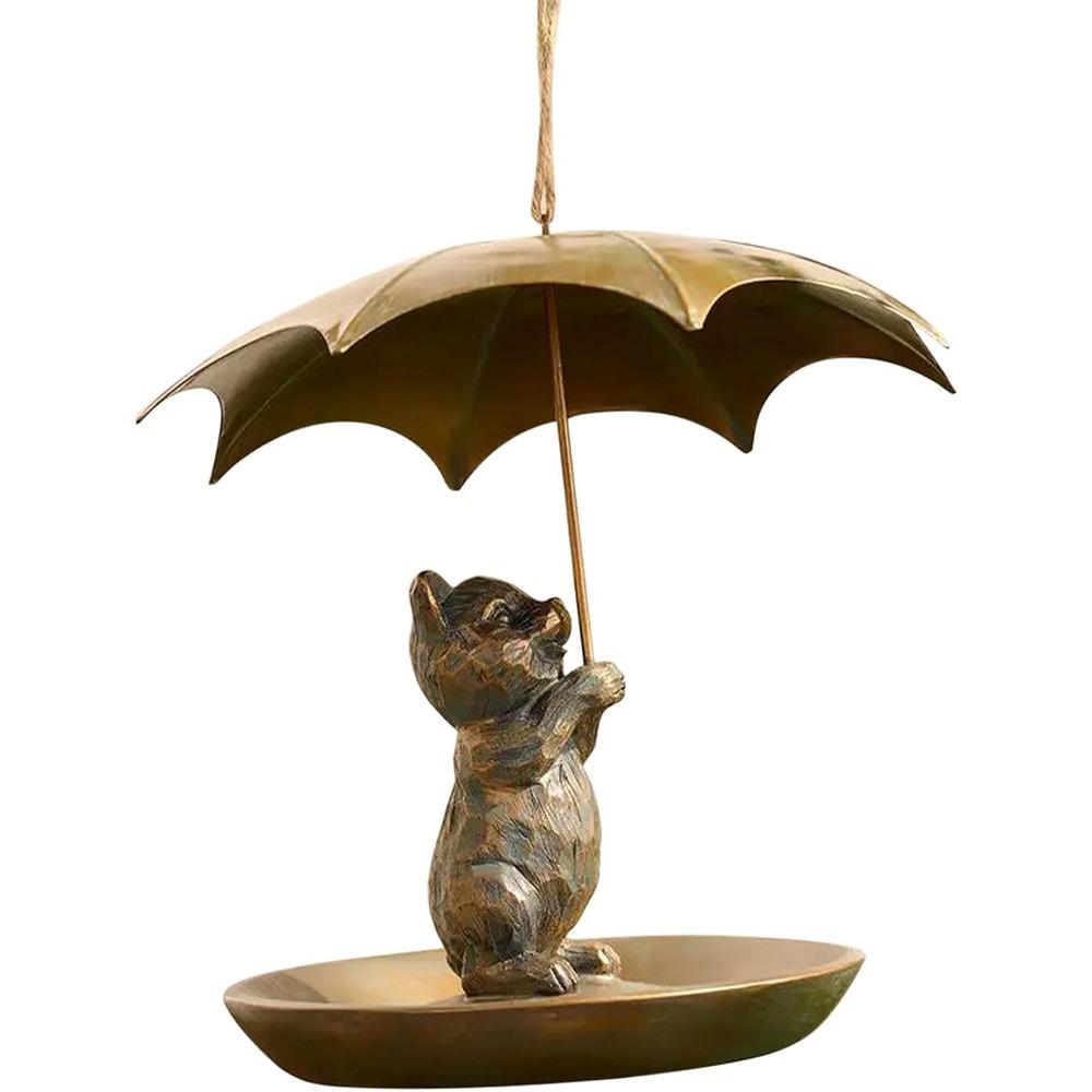 

Полимерная кормушка для птиц в виде животного с зонтиком Белка/Кошка/Собака Уличная подвесная кормушка для птиц с зонтиком в виде белки
