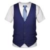 2026 New Summer Fashion Versatile Fashion Funny Fake Suit 3D T Shirt Tuxedo Bow Tie 3D Printed T-shirts Men Summer Streetwear