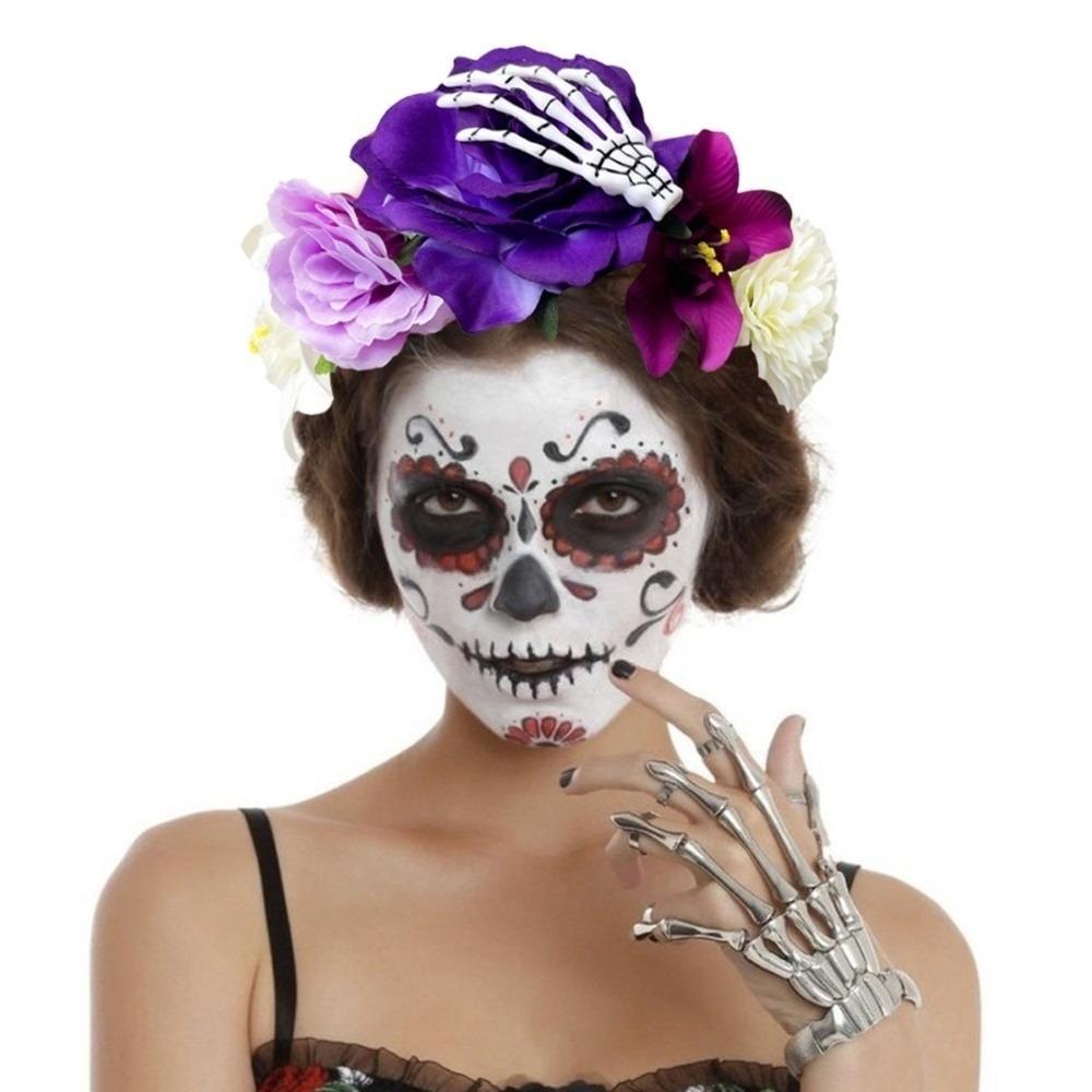 Plastic Rose Flower Crown Ghost Claw Floral Hair Hoop Fashion Party Headpiece  Hair Accessories