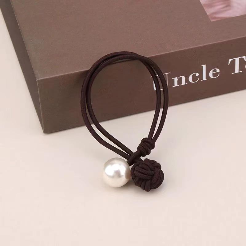 

Эластичная резинка для волос с жемчужным узлом для девочек - прочная высокая повязка для хвоста коричневый