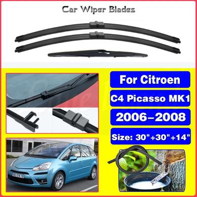 Wiper Front Rear Wiper Blades Set For Citroen C4 Grand Picasso / C4 Picasso 2006 2007 2008 Windshield 30"30"14"