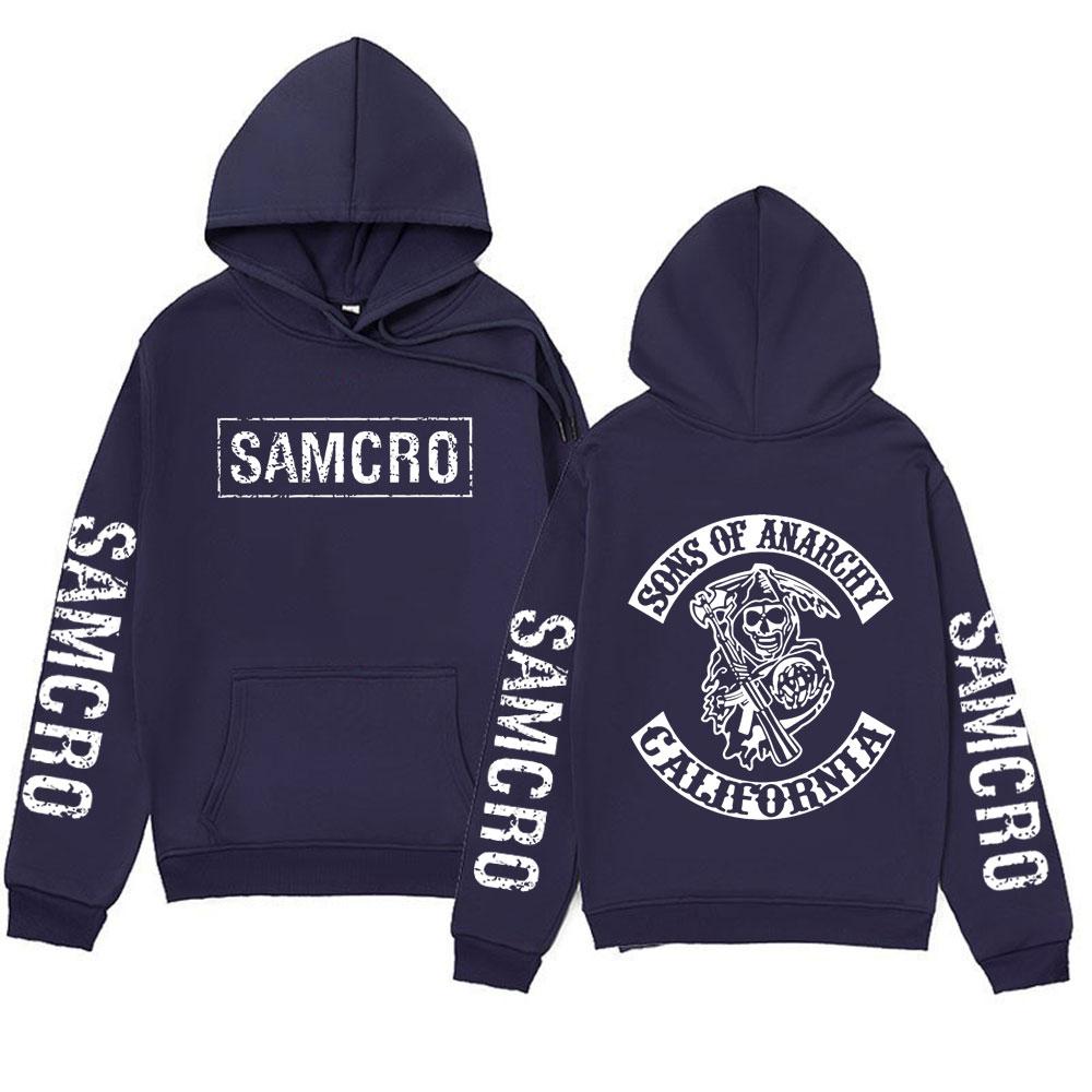 Sons of Anarchy SAMCRO Grafik Hoodie Harajuku Langarm Streetwear Herren Damen Mode Rock Punk Übergroße Hoodies Sweatshirt