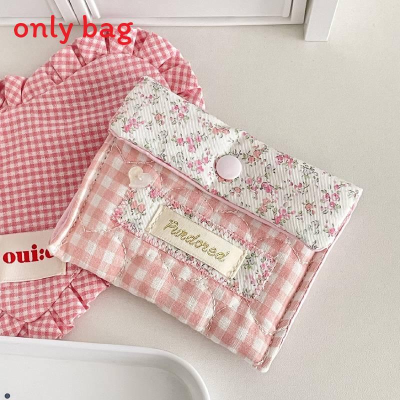 Cotton Flower Pattern Portable Storage Pouch For Daily Use And Travel