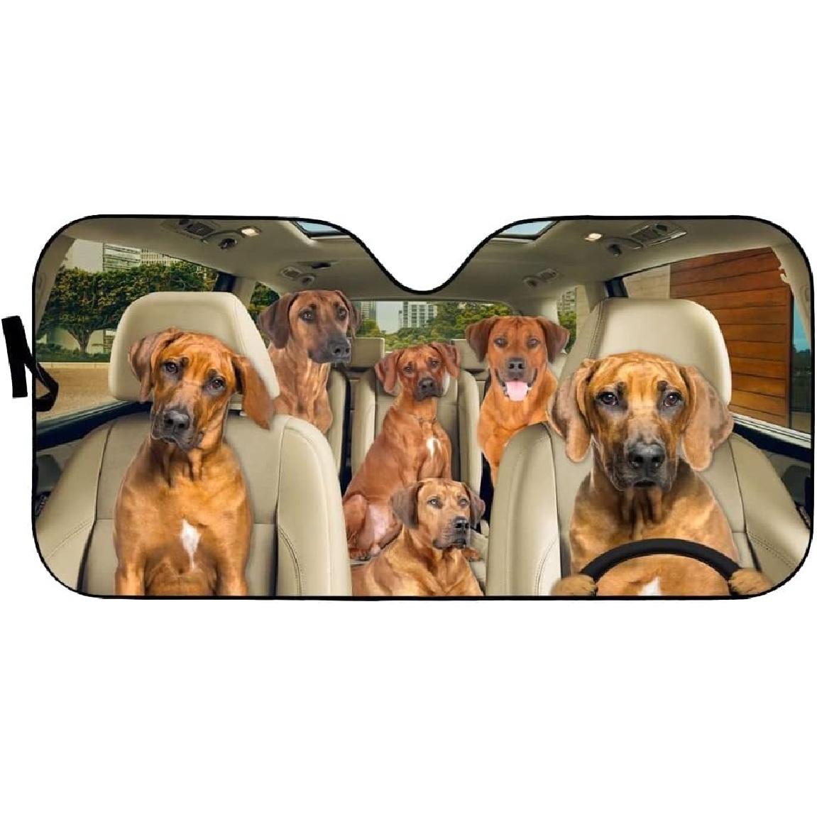 

Windshield Sun Shade Rhodesian Ridgeback Car Sun Protection Cover Upgrade Hardened Keep Your Car Cool for Most Sedans SUV Truck Automotive 55x30in 51 x 28