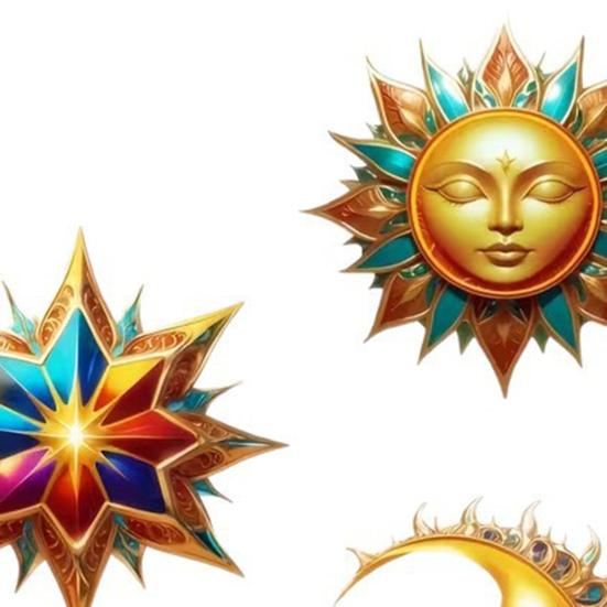 3Pcs Sun Moon Star Wall Decorations Waterproof Bohemian Sun Moon Star Wooden Wall Art Set Outdoor Indoor Hanging Decor Retro Style Garden Patio