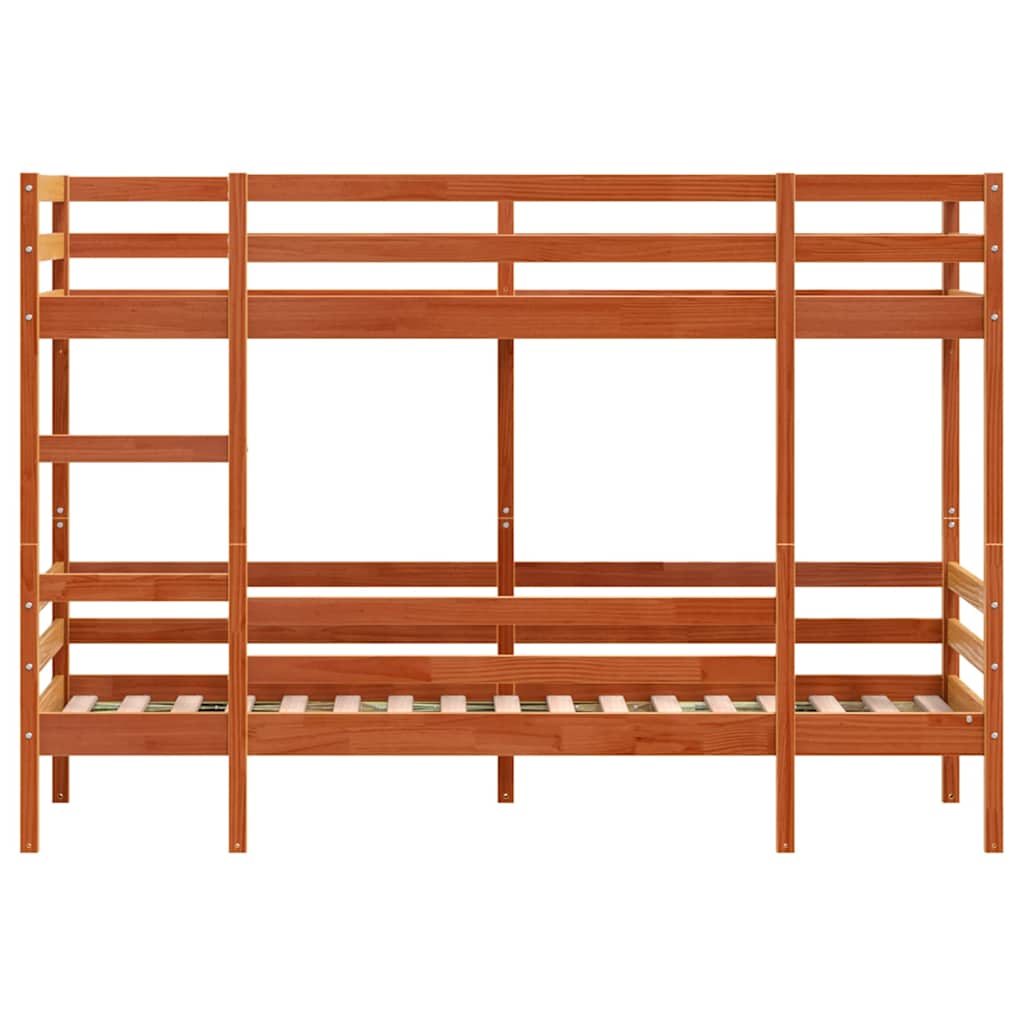 Bunk Bed Wax Brown 90 x 190 cm Solid Pine Wood