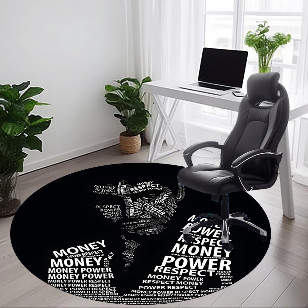 1PC Scarface Office Round Rug, Non-slip, Soft and Durable Office Rug for Interior Decoration, Perfect for Office Yy250915034