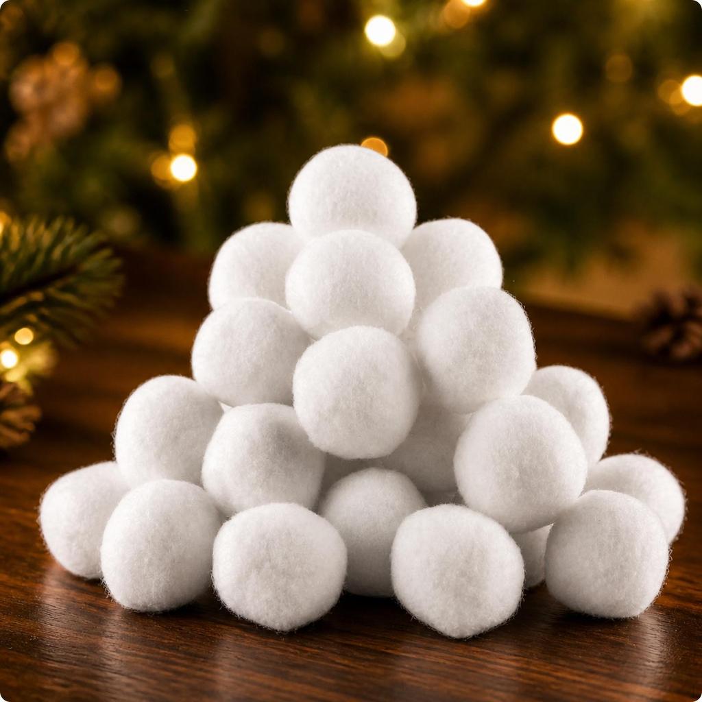 25 Pieces Indoor Snowballs Lightweight Snow Toy Soft for Holiday Parties, Kids