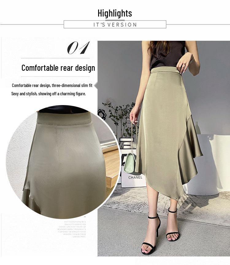 2025 Summer Women's Irregular Bodycon Midi Fishtail Skirt