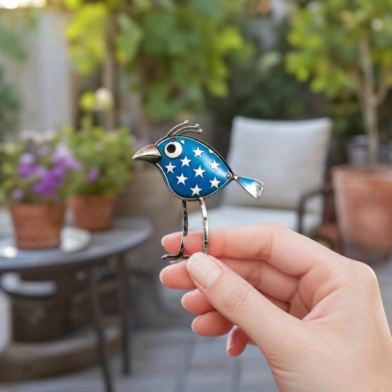 Baizihuahu 3 Stück Holzvögel Wandkunst Dekor, Antike Vogel-Hängefiguren, Lustige Langbein-Skulptur, Boho Bauernhaus Dekorationen für den Außenbereich Garten