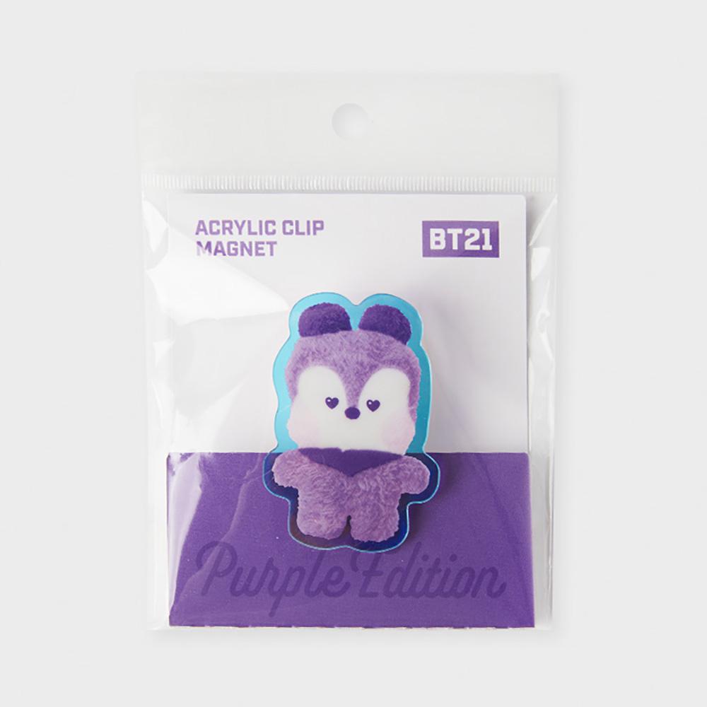 LINE FRIENDS BT21 MANG Purple of Wish Edition Minini Acrylic Clip Magnet