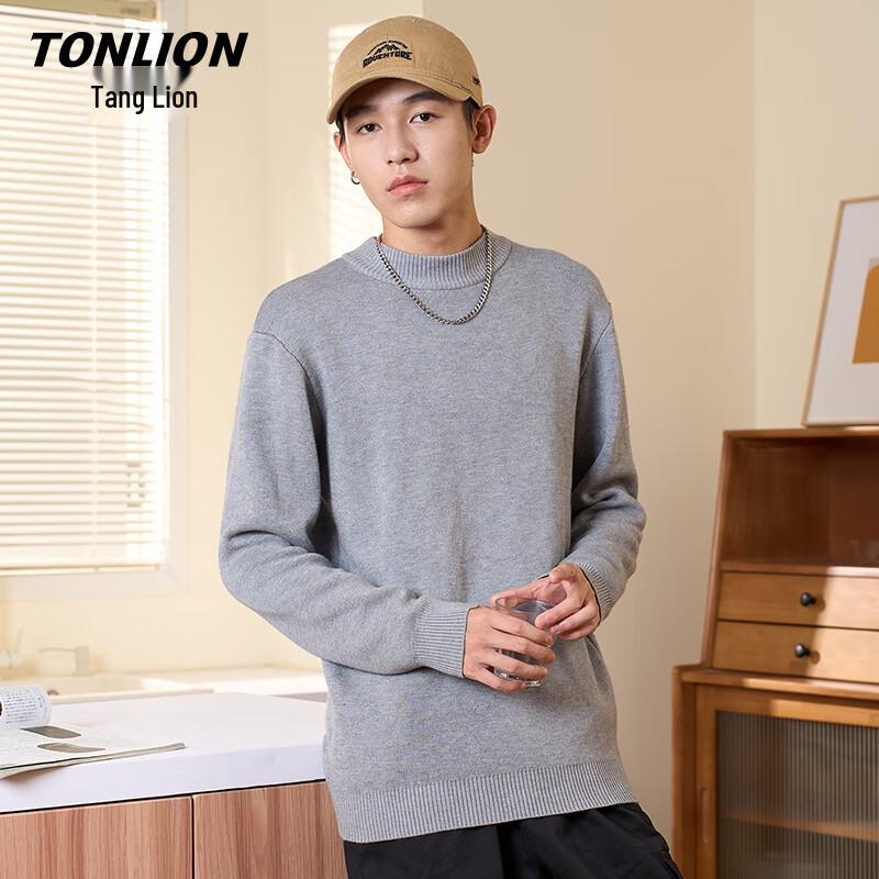 

TonLion Men s Thick Warm Half-Turtleneck Sweater L