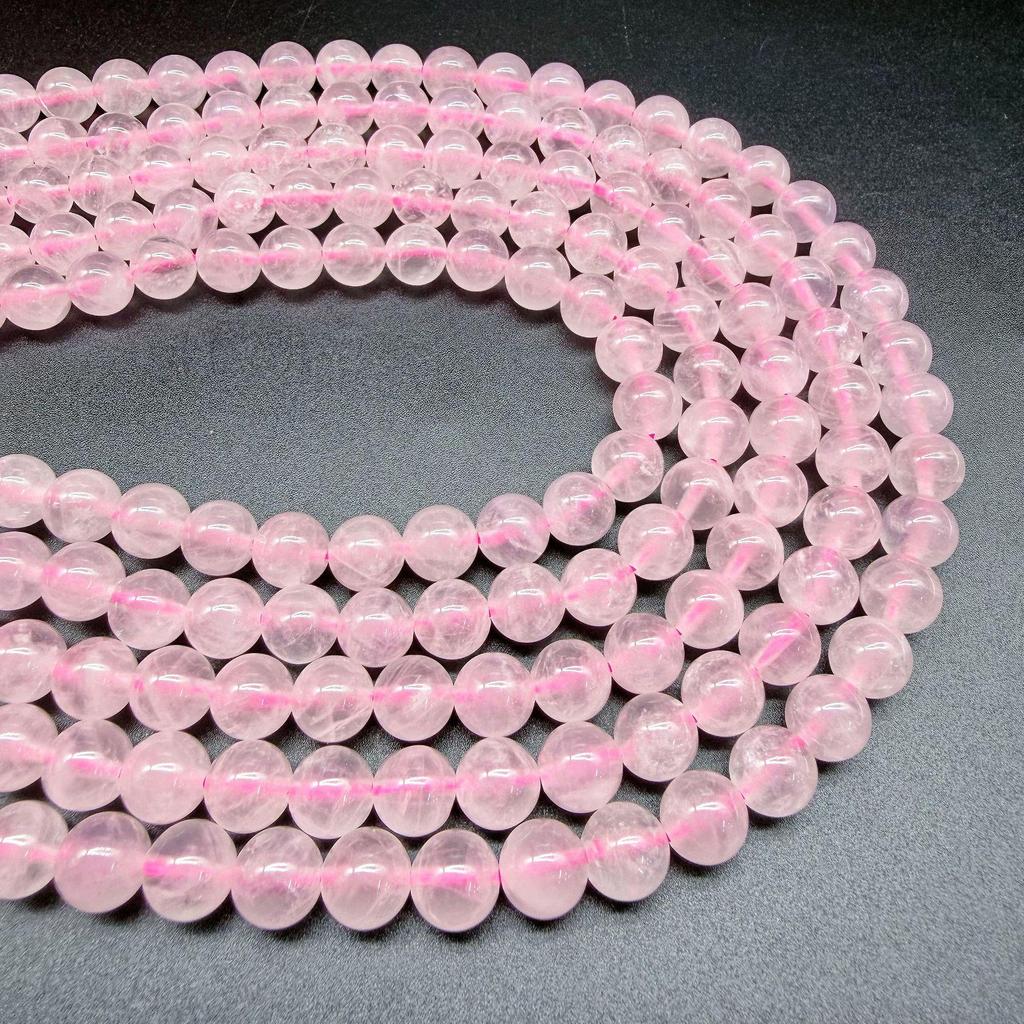 Natural Pink Crystal Round Beads for DIY Jewelry Making - Bracelet & Necklace Accessories