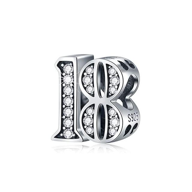 New High-Quality Copper 13-15-18-30-50 Digital 3D Hollow Amulet Charm Beads Fit For Original Bracelets Diy Women'S Jewelry