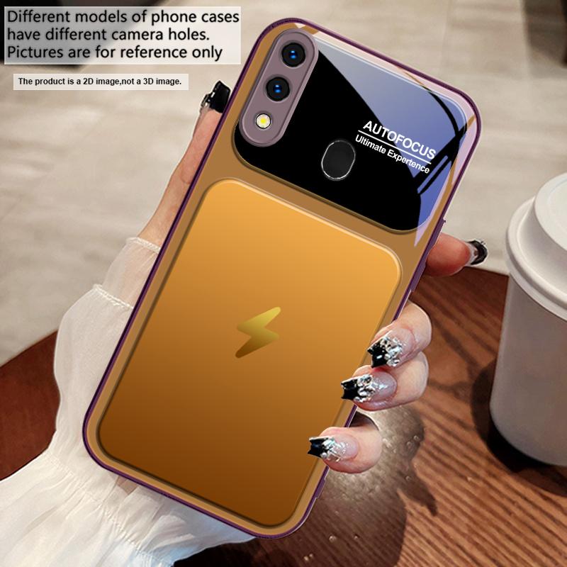 Gray Background Lightning For Samsung A73 72 71 A70 56 55 54 A53 52 51 50 42 A35 A34 33 32 31 26 25 24 23 22 30 Glass Phone Case