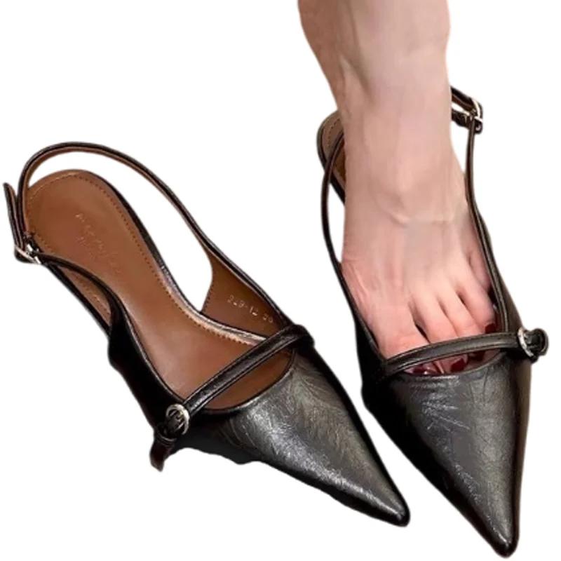 Fashion Women Heeled Sandals Pointed Toe Elegant Dress Shoes Summer Fashion Woman Pumps 2025 Designer Luxury Party Brand Mujer Zapatos