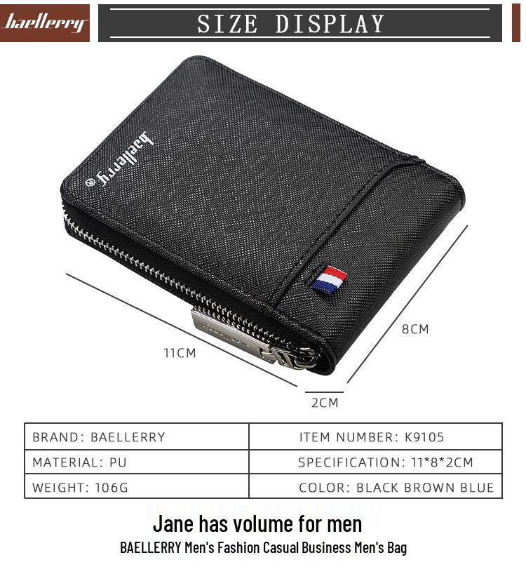 Men's Short Multifunctional Accordion Wallet - ID & Credit Card Holder with Multiple Slots, Large Capacity.