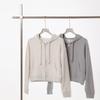 Spring and Autumn New Women's Zipper Top Big Terry Solid Color Cardigan Sweatshirt