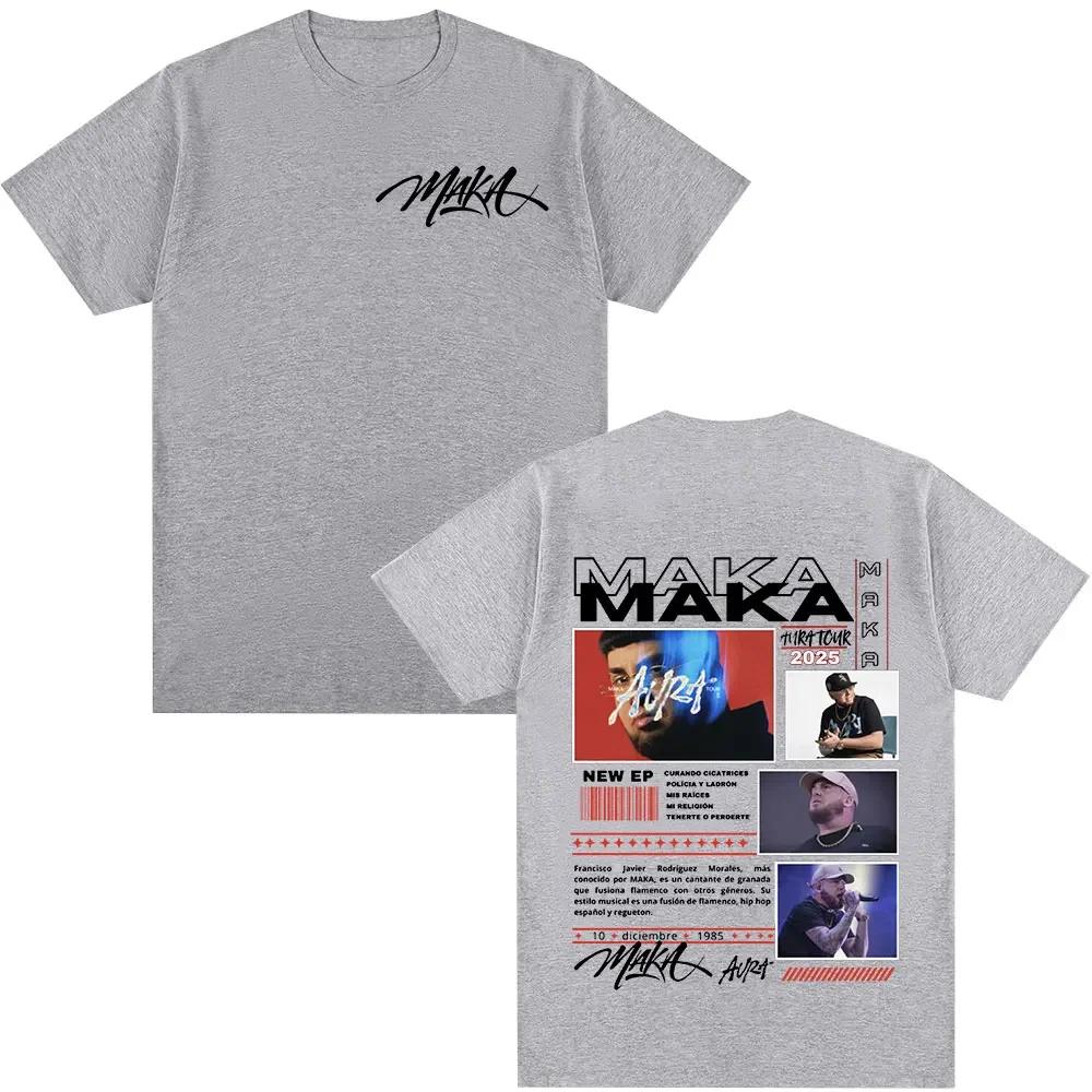 Rap singer Maka Aura 2026 Tour Merch Mens and Womens Fashion Retro Street Tshirt Casual Short Sleeve Tshirt Street Cool