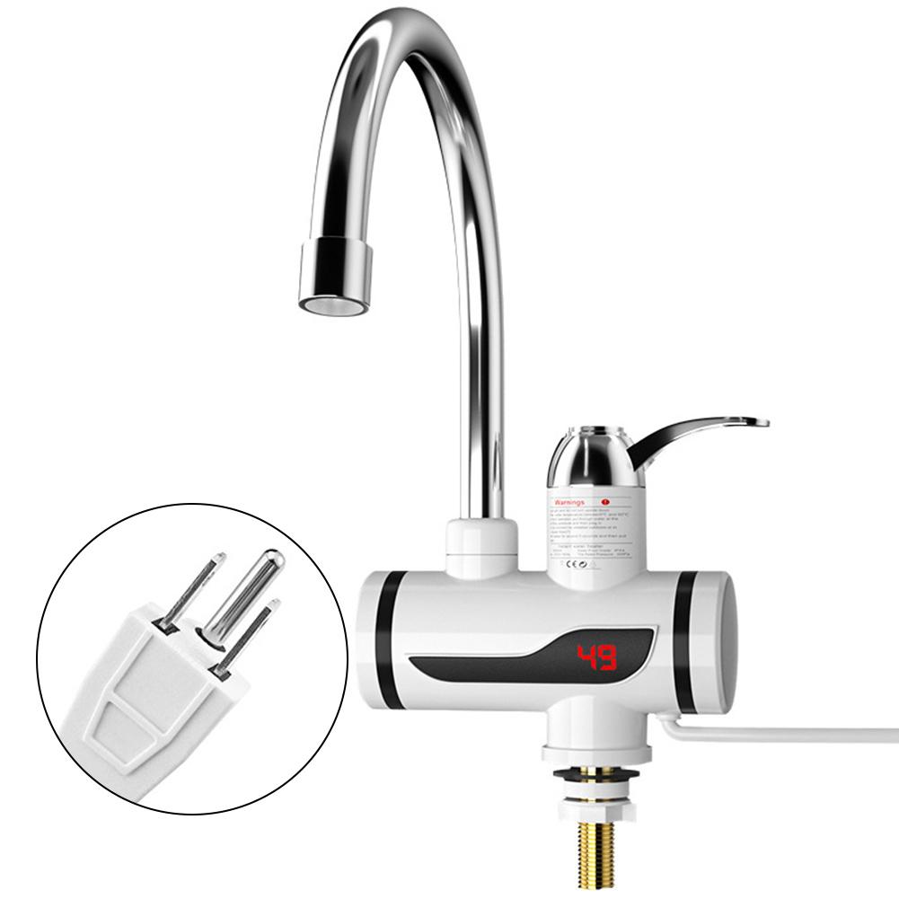 Electric Instant Heating Faucet 3000W Tankless Water Heater Temperature Adjustable Fast Heating Tap Digital Display For Bathroom